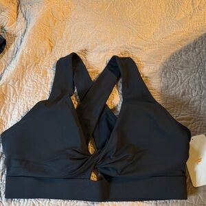 Fabletics Black Sports Bra with Crisscross Straps